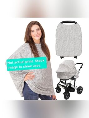 Keababies Gray Arrow Multi-Use Cover For Nursing, Car Seat, Shopping Cart & More